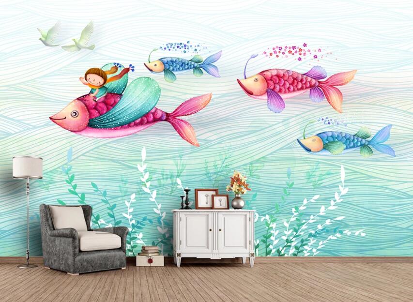 3D Colored Fish 794 Wall Murals Wallpaper AJ Wallpaper 2