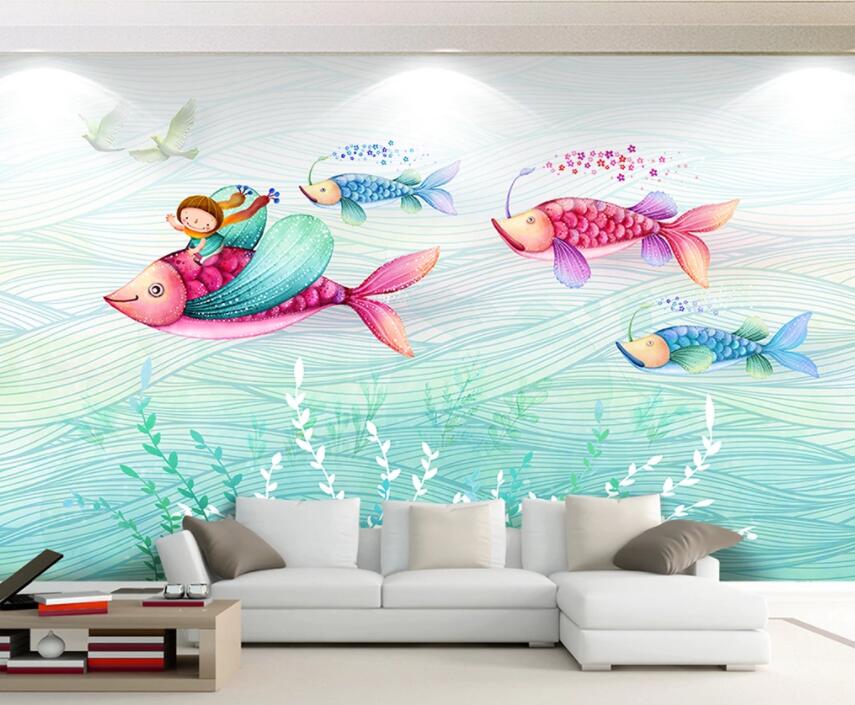 3D Colored Fish 794 Wall Murals Wallpaper AJ Wallpaper 2