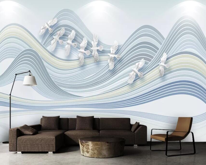 3D White Flying Bird 2106 Wall Murals Wallpaper AJ Wallpaper 2