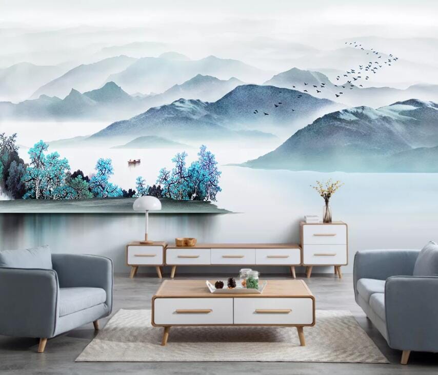 3D River Valley 1887 Wall Murals Wallpaper AJ Wallpaper 2