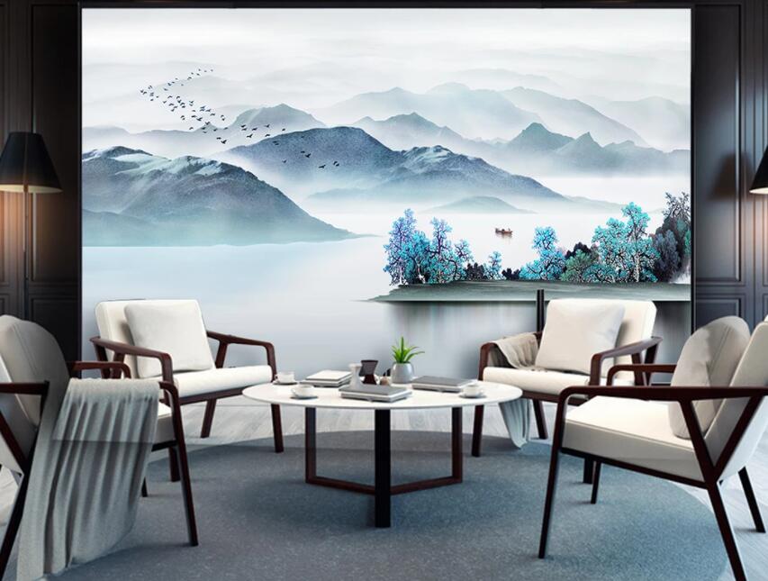 3D Water Mountain 554 Wall Murals Wallpaper AJ Wallpaper 2