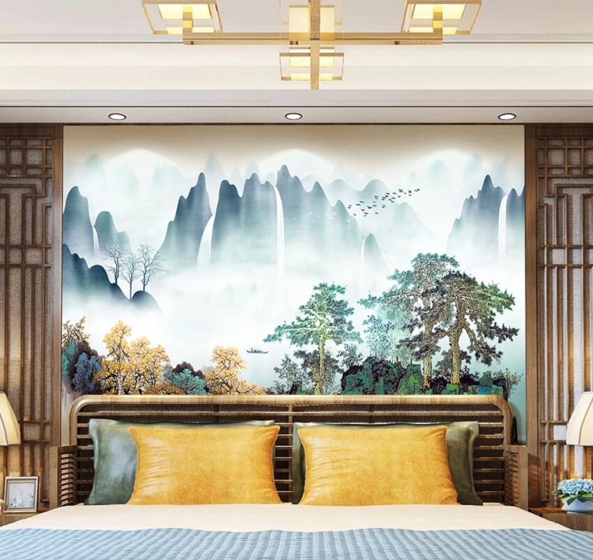 3D Foggy Forest 540 Wall Murals Wallpaper AJ Wallpaper 2