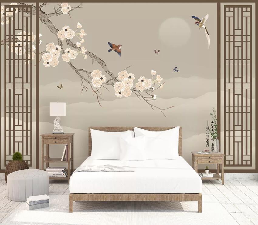 3D Flower Branch 1360 Wall Murals Wallpaper AJ Wallpaper 2