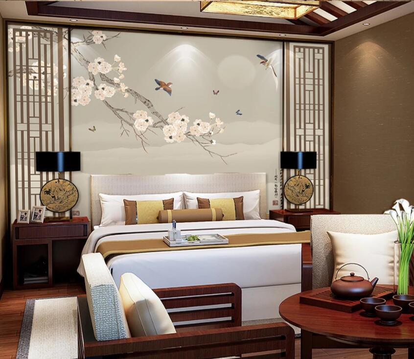 3D Flower Branch 1360 Wall Murals Wallpaper AJ Wallpaper 2