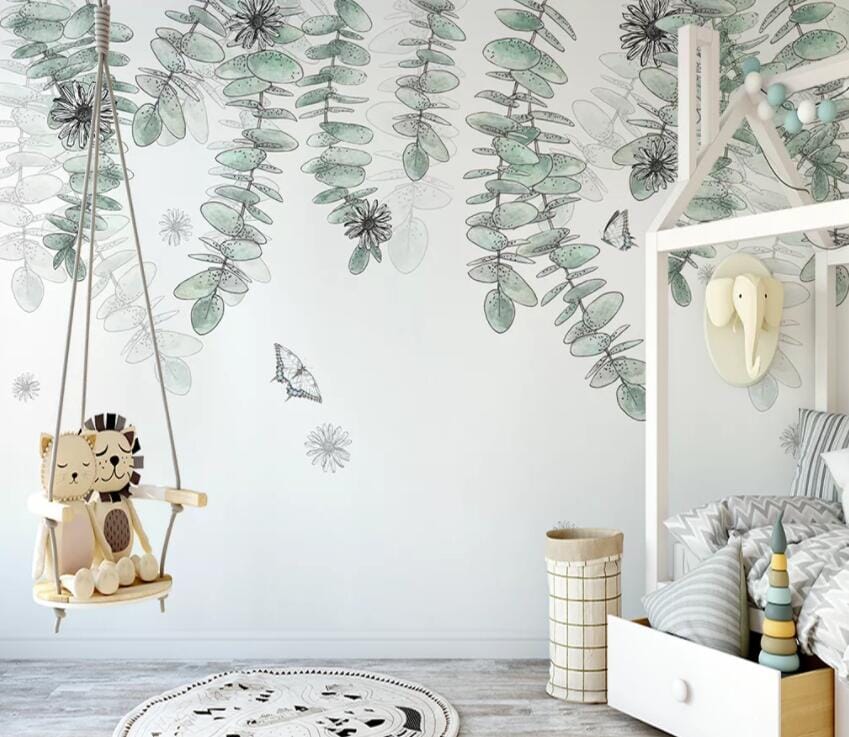 3D Green Leaf 2438 Wall Murals Wallpaper AJ Wallpaper 2