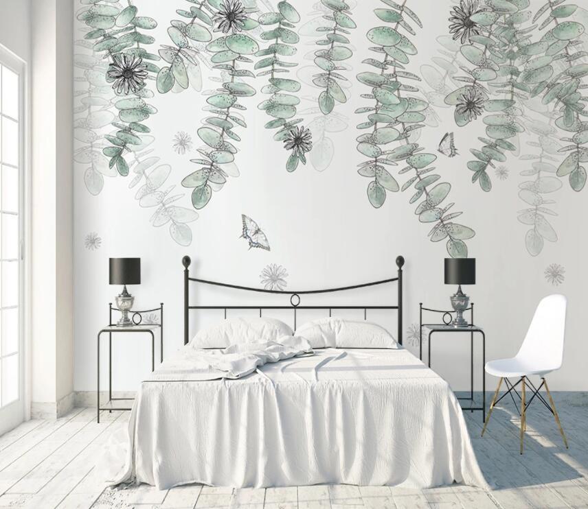 3D Green Leaf 1359 Wall Murals Wallpaper AJ Wallpaper 2