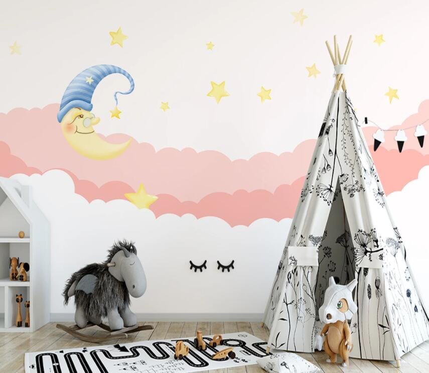 3D Pink Clouds 2434 Wall Murals Wallpaper AJ Wallpaper 2