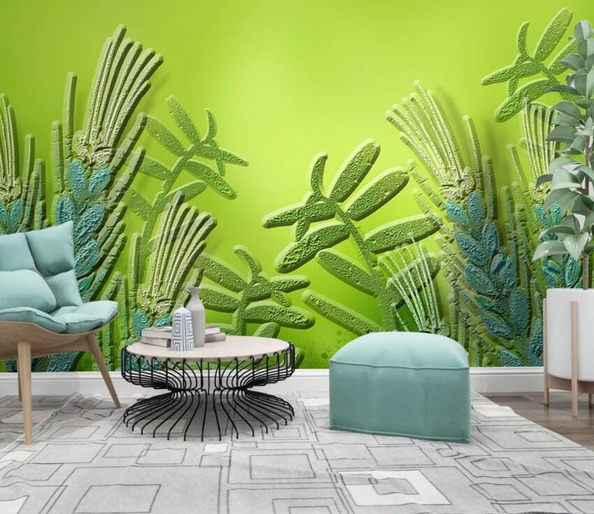 3D Green Plant 3053 Wall Murals Wallpaper AJ Wallpaper 2