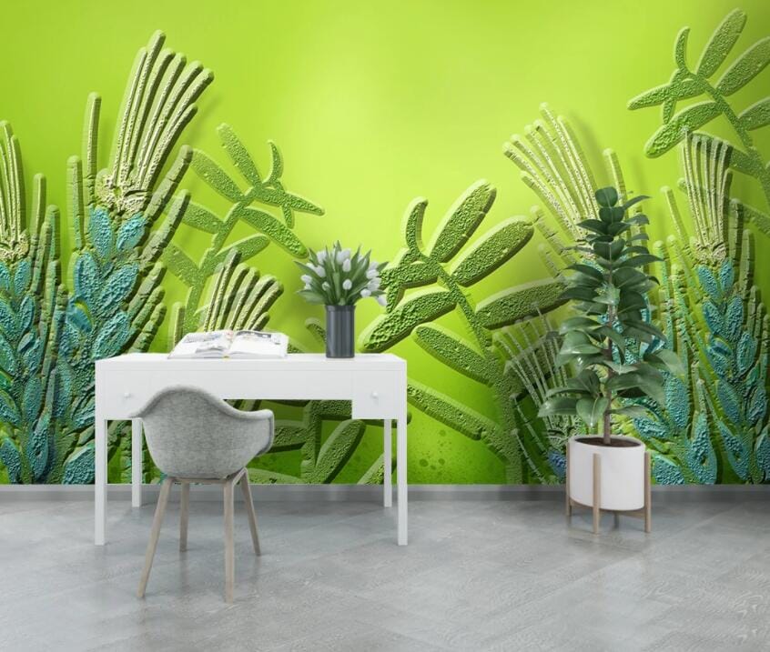 3D Green Plant 3053 Wall Murals Wallpaper AJ Wallpaper 2