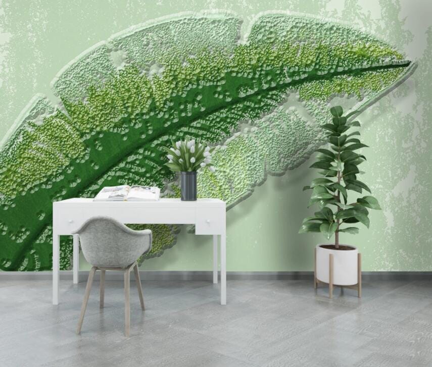 3D Green Leaf 3050 Wall Murals Wallpaper AJ Wallpaper 2