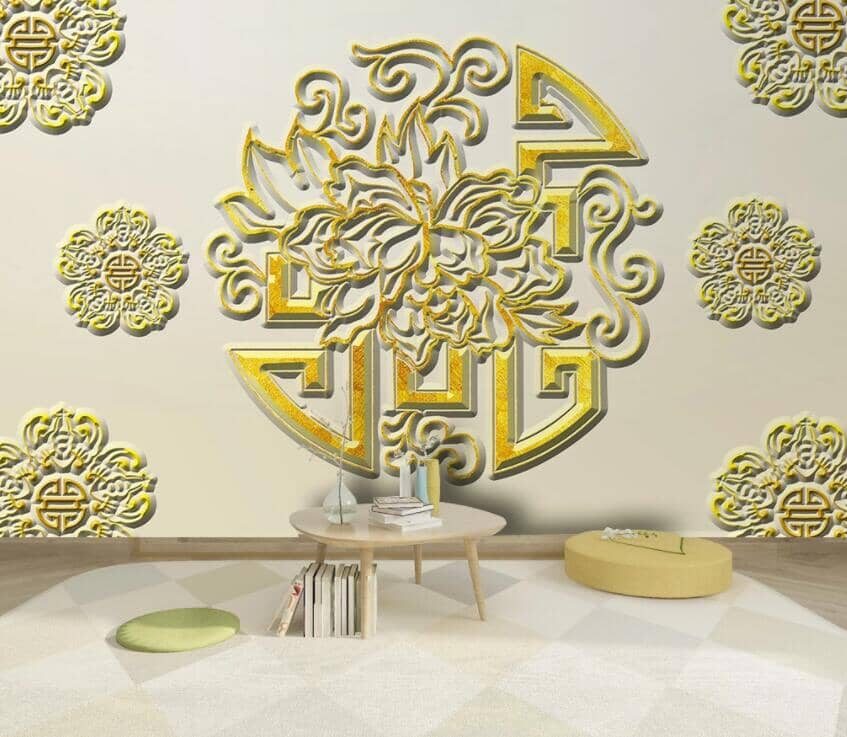 3D Yellow Pattern 3038 Wall Murals Wallpaper AJ Wallpaper 2