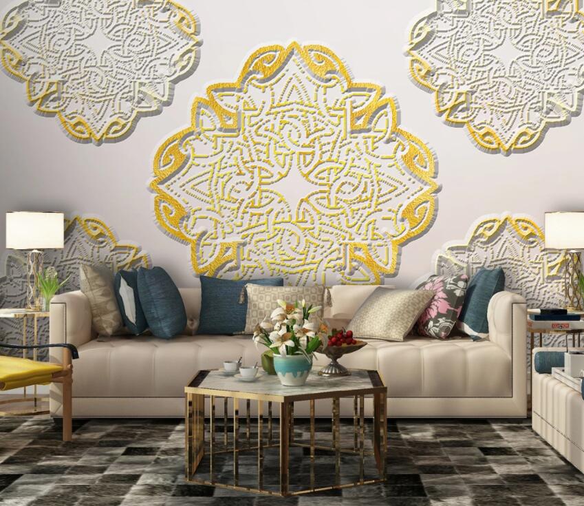 3D Golden Pattern 2010 Wall Murals Wallpaper AJ Wallpaper 2