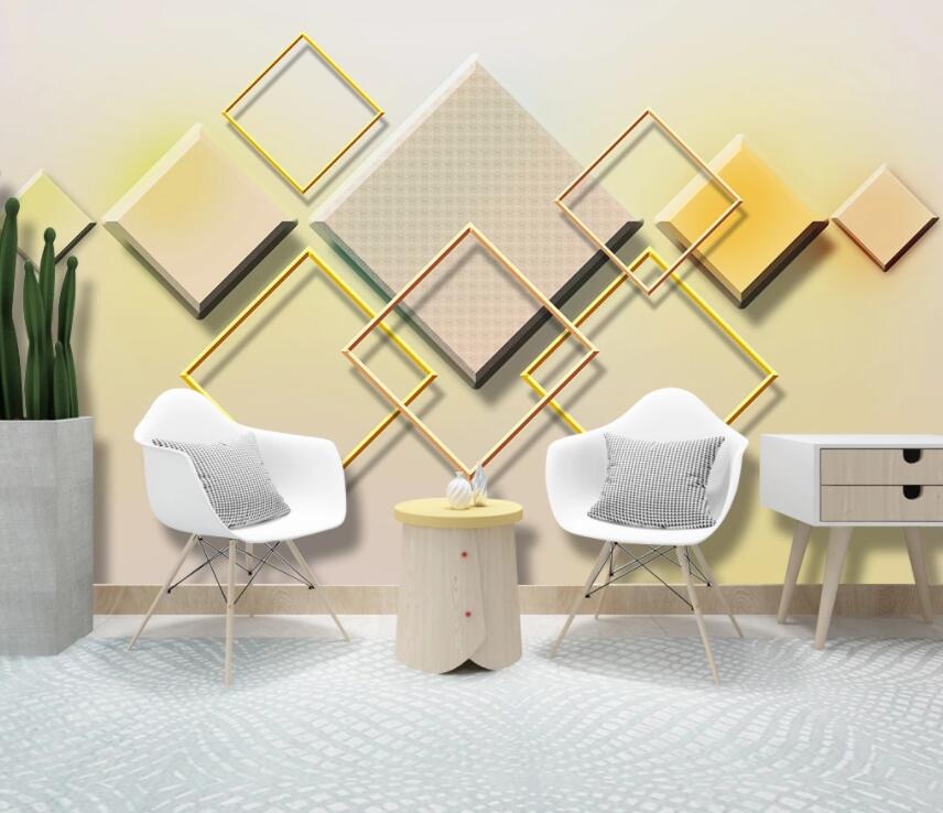 3D Rectangular Pattern 1983 Wall Murals Wallpaper AJ Wallpaper 2