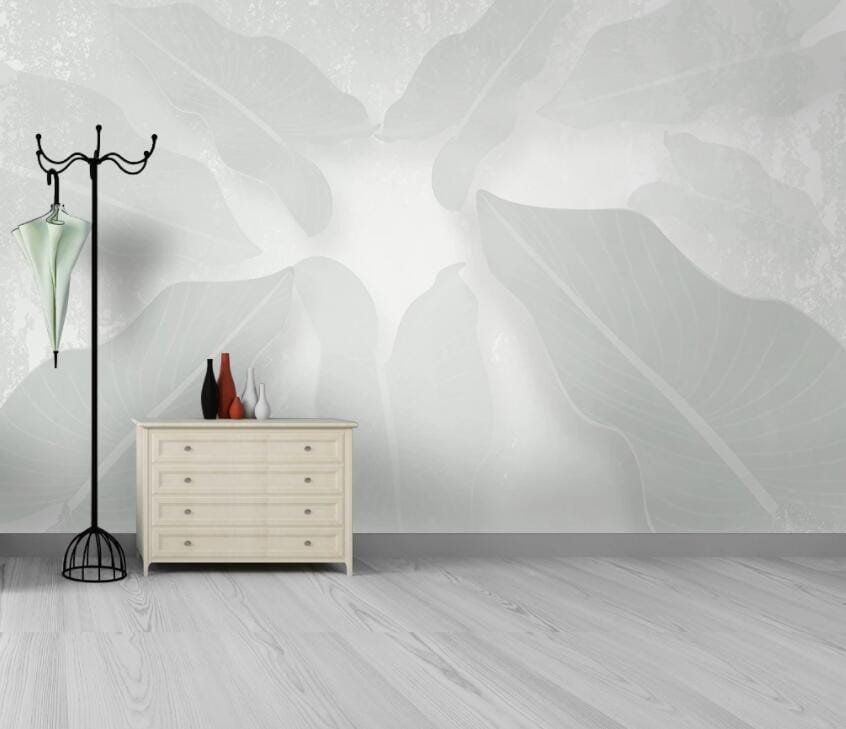3D White Leaves 3044 Wall Murals Wallpaper AJ Wallpaper 2
