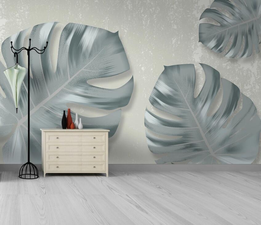 3D White Leaves 2039 Wall Murals Wallpaper AJ Wallpaper 2