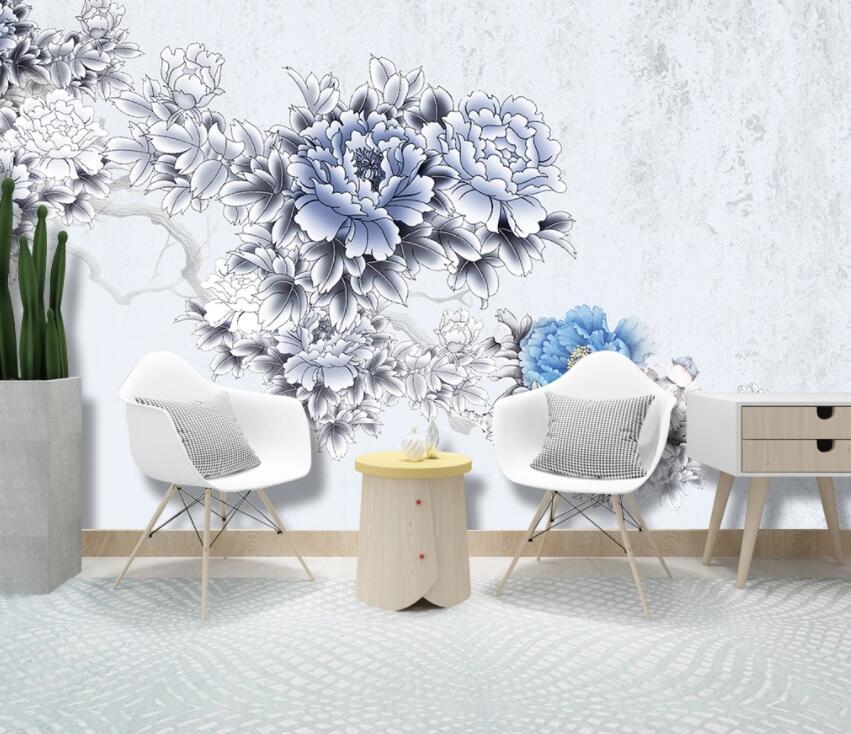 3D Branch Flower 1973 Wall Murals Wallpaper AJ Wallpaper 2