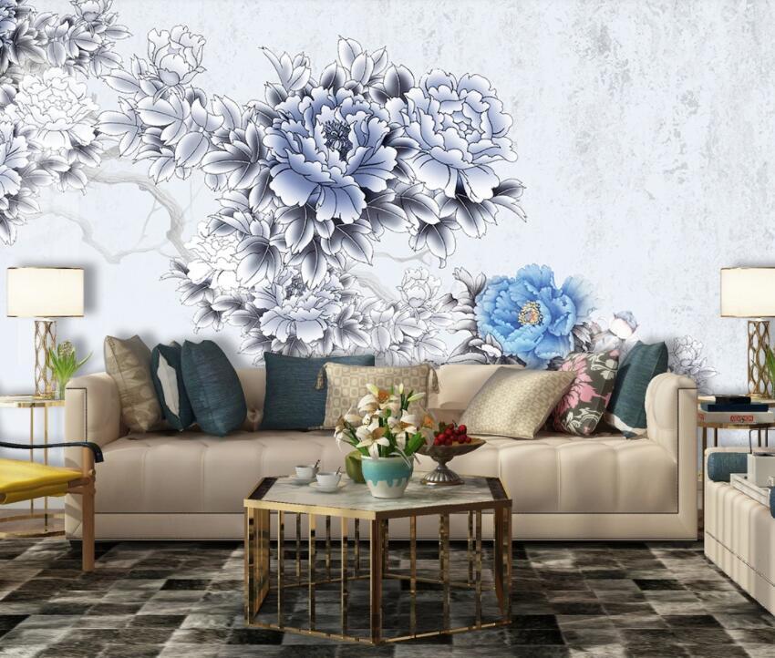 3D Branch Flower 1973 Wall Murals Wallpaper AJ Wallpaper 2