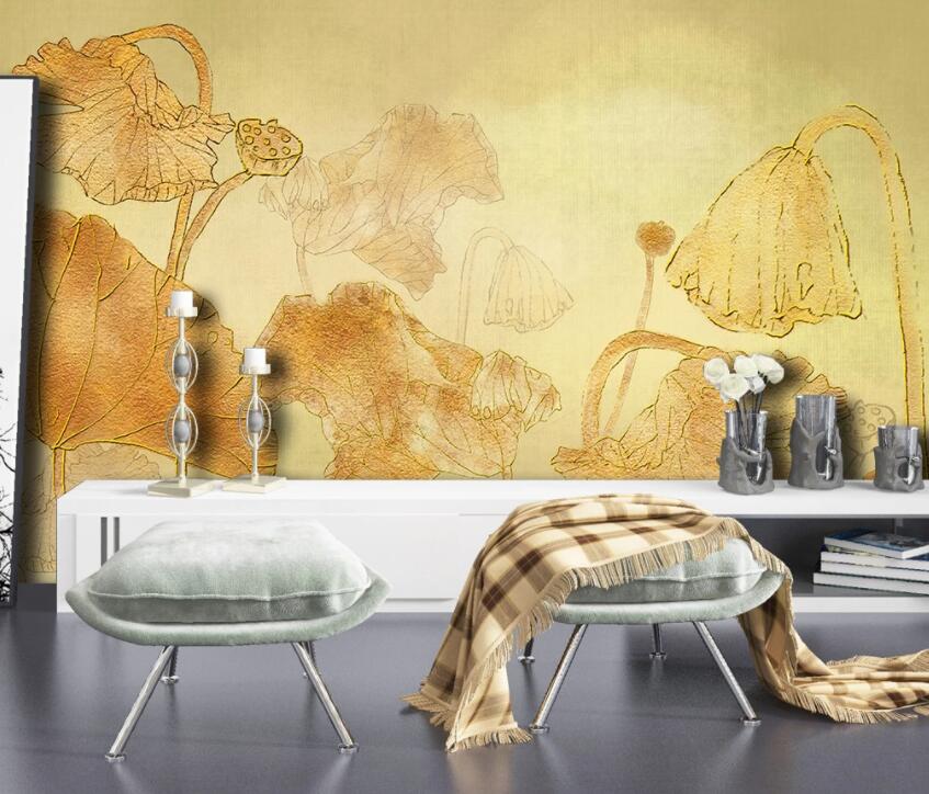 3D Lotus Pond 1972 Wall Murals Wallpaper AJ Wallpaper 2