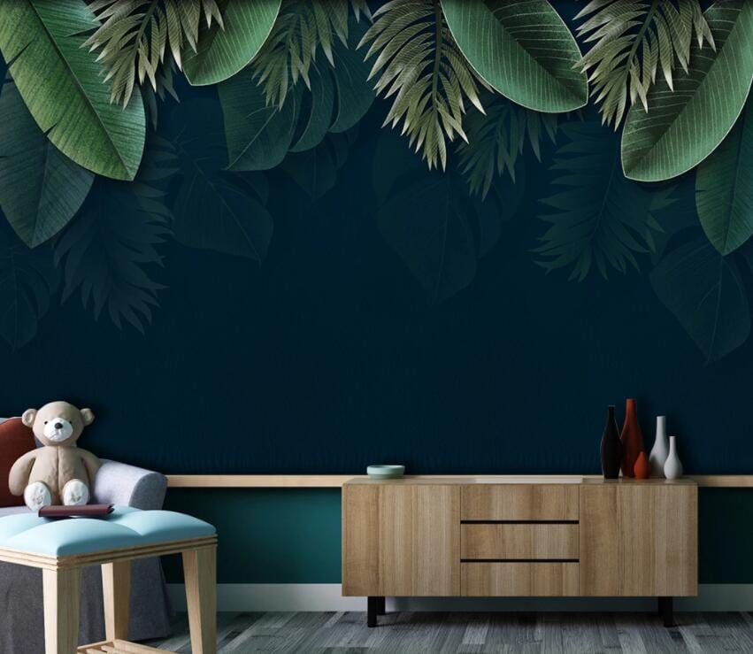 3D Night Leaves 2941 Wall Murals Wallpaper AJ Wallpaper 2