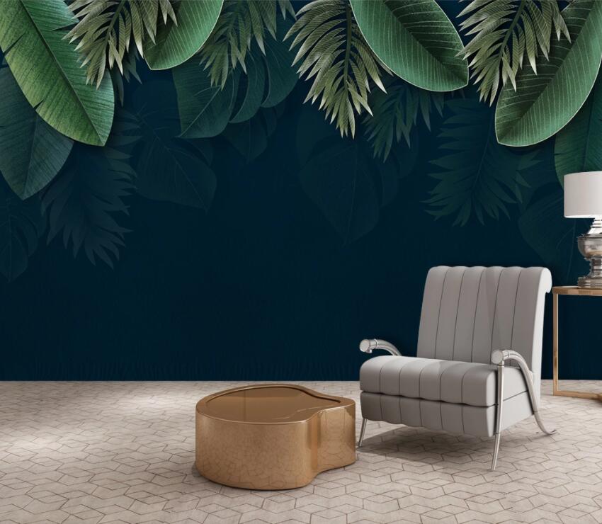 3D Green Leaves 1967 Wall Murals Wallpaper AJ Wallpaper 2