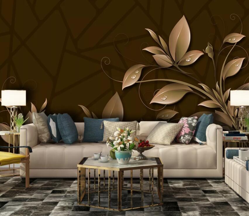 3D Green Leaves 1968 Wall Murals Wallpaper AJ Wallpaper 2