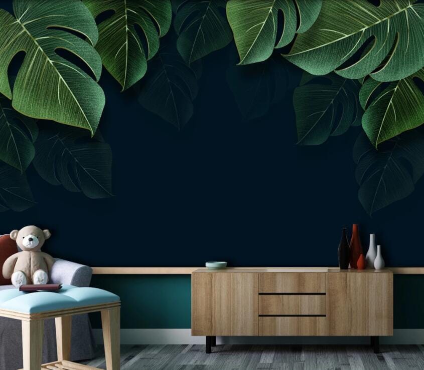3D Night Leaves 2940 Wall Murals Wallpaper AJ Wallpaper 2