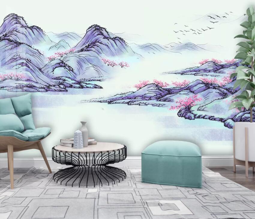 3D Misty Valley 1965 Wall Murals Wallpaper AJ Wallpaper 2