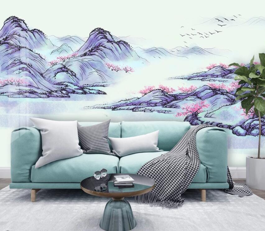 3D Purple Valley 2939 Wall Murals Wallpaper AJ Wallpaper 2