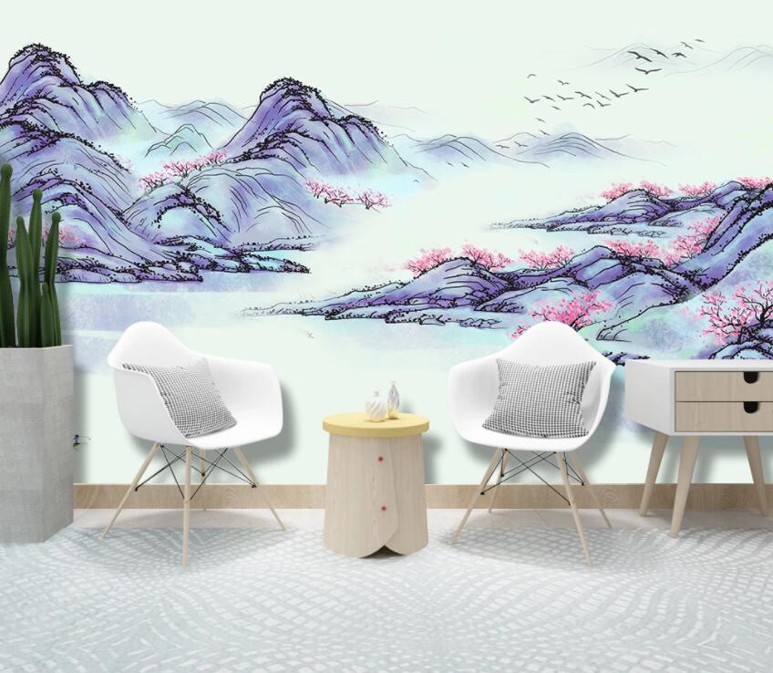 3D Misty Valley 1965 Wall Murals Wallpaper AJ Wallpaper 2