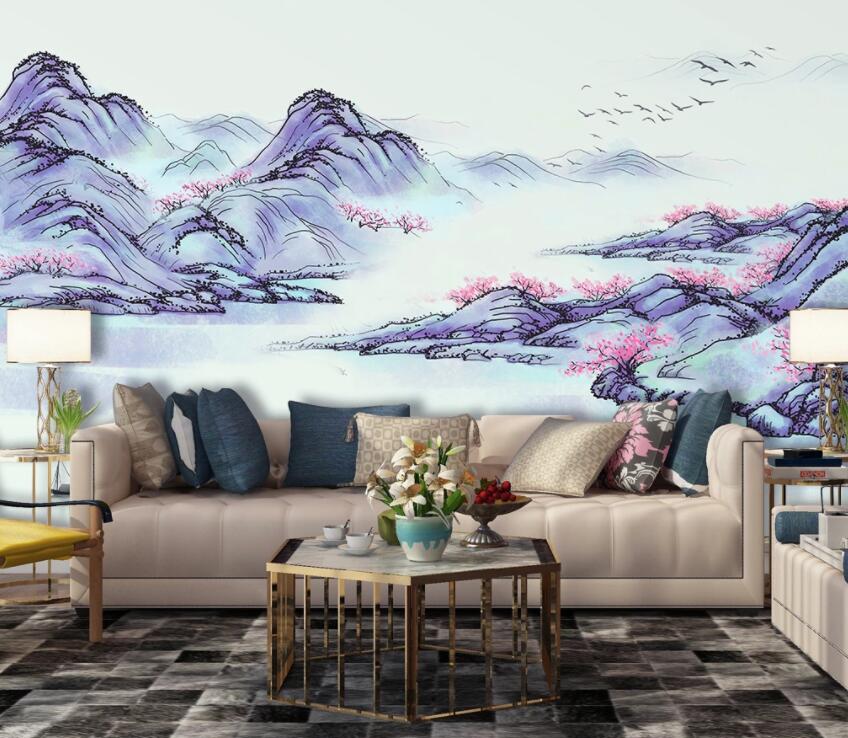 3D Misty Valley 1965 Wall Murals Wallpaper AJ Wallpaper 2