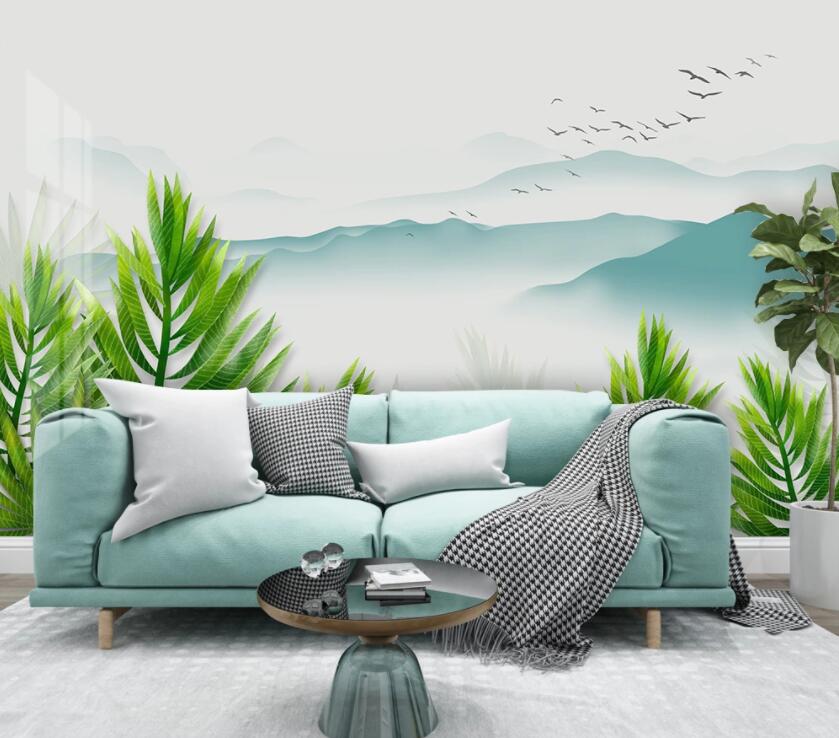 3D Valley Green Leaves 1964 Wall Murals Wallpaper AJ Wallpaper 2