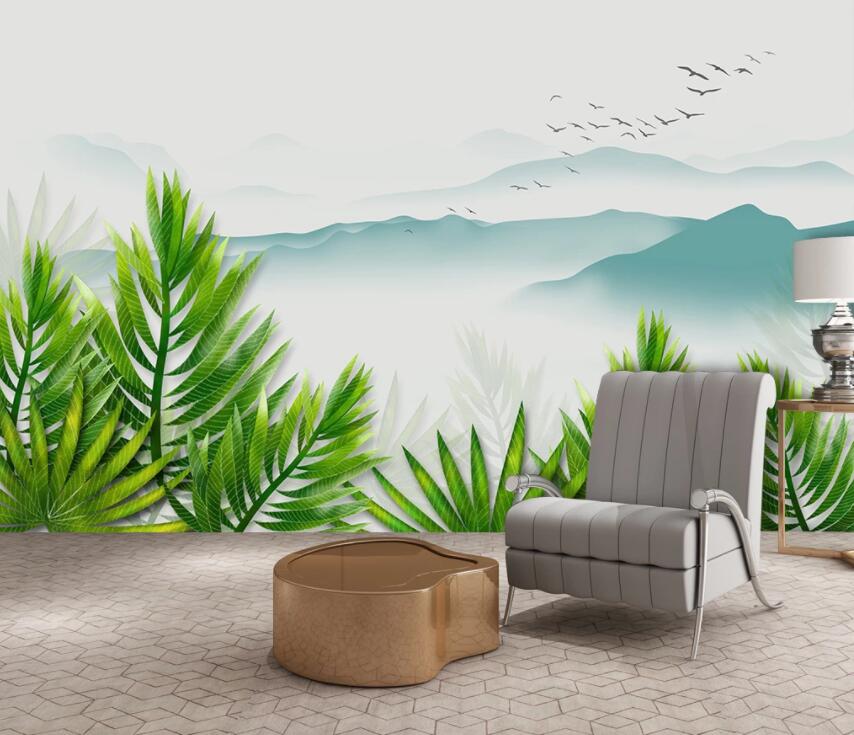 3D Valley Green Leaves 1964 Wall Murals Wallpaper AJ Wallpaper 2