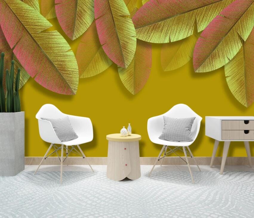 3D Yellow Leaves 2936 Wall Murals Wallpaper AJ Wallpaper 2