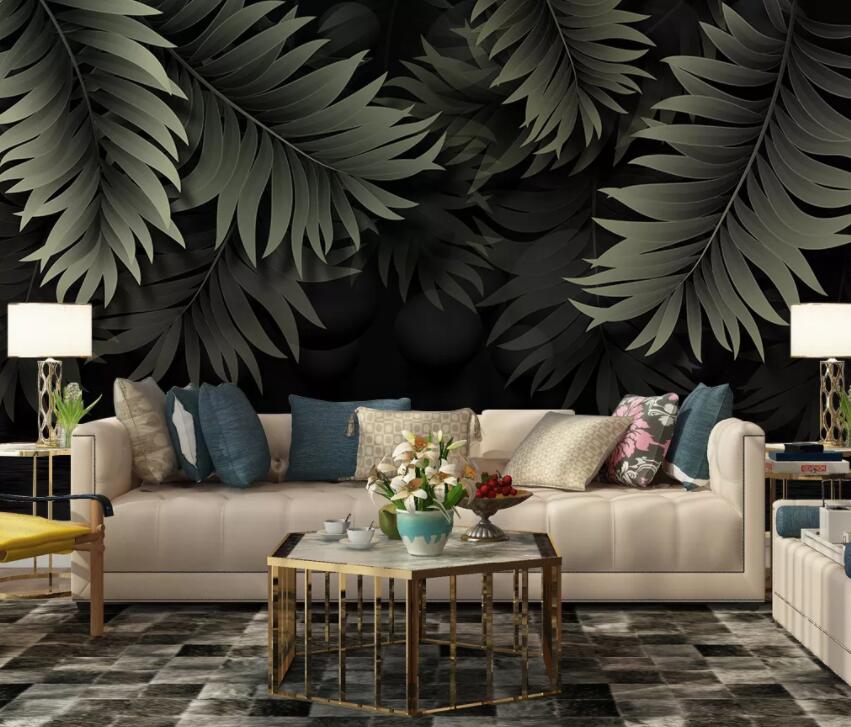 3D Green Leaf 1961 Wall Murals Wallpaper AJ Wallpaper 2