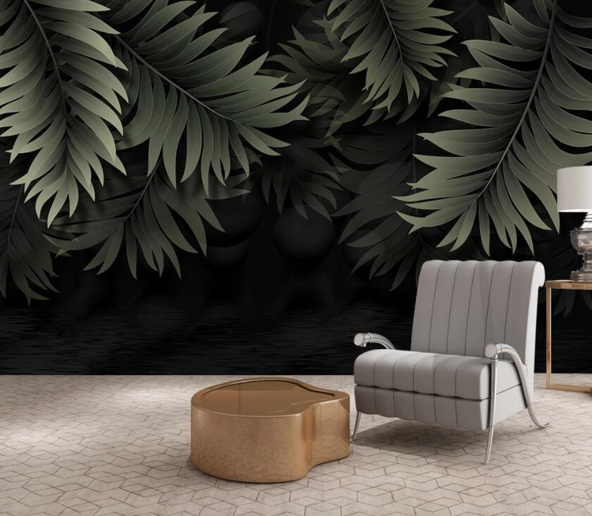 3D Green Leaf 1961 Wall Murals Wallpaper AJ Wallpaper 2