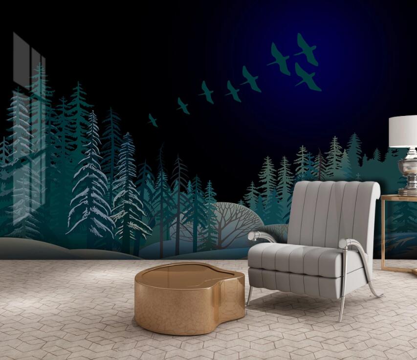 3D Starry Woods 1959 Wall Murals Wallpaper AJ Wallpaper 2