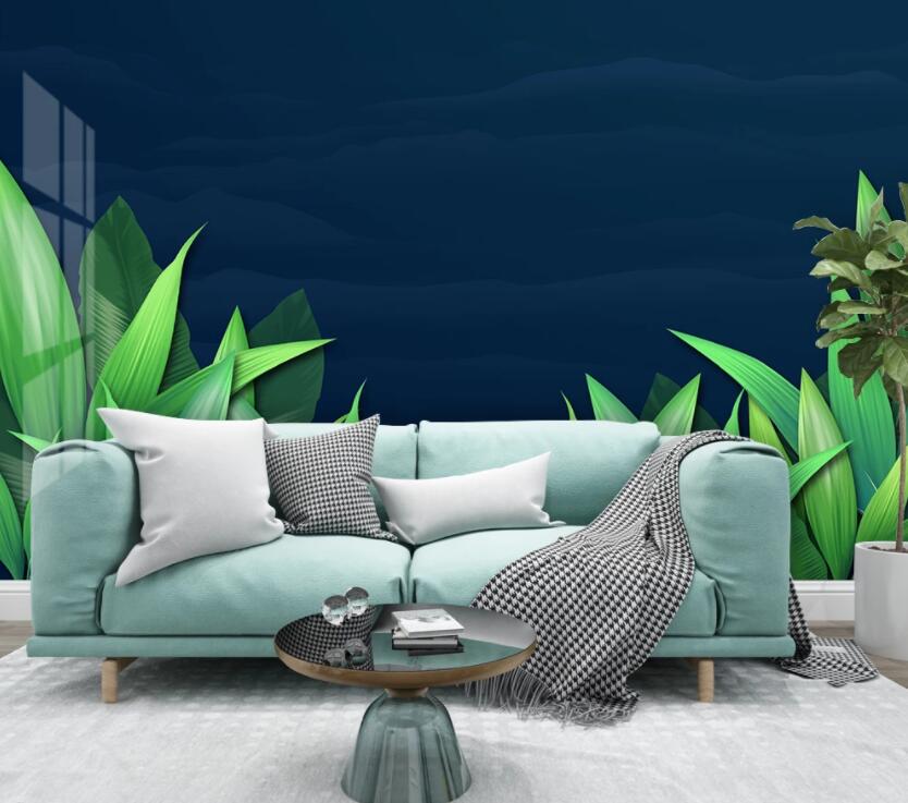 3D Green Leaf 1957 Wall Murals Wallpaper AJ Wallpaper 2