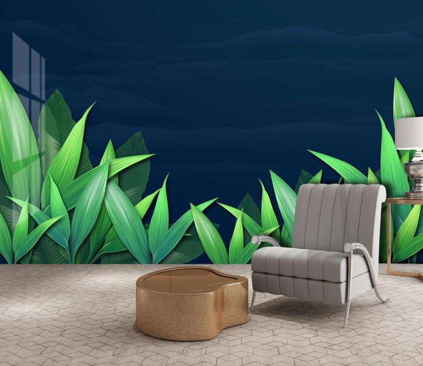 3D Green Leaf 1957 Wall Murals Wallpaper AJ Wallpaper 2