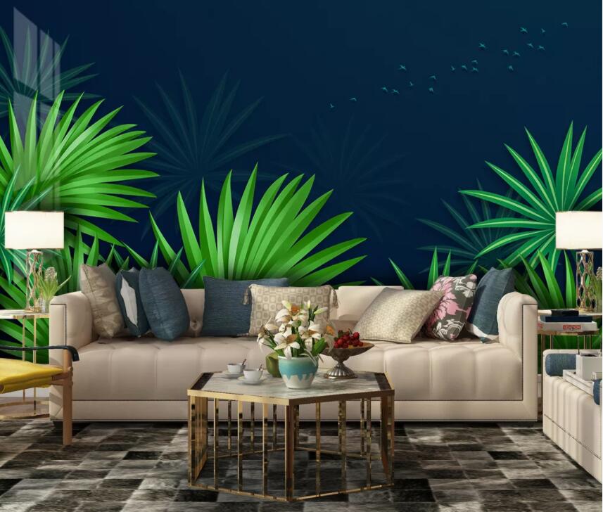 3D Green Leaf 1934 Wall Murals Wallpaper AJ Wallpaper 2