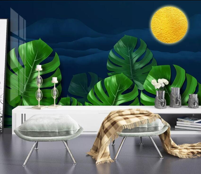 3D Leaves Moon 2885 Wall Murals Wallpaper AJ Wallpaper 2