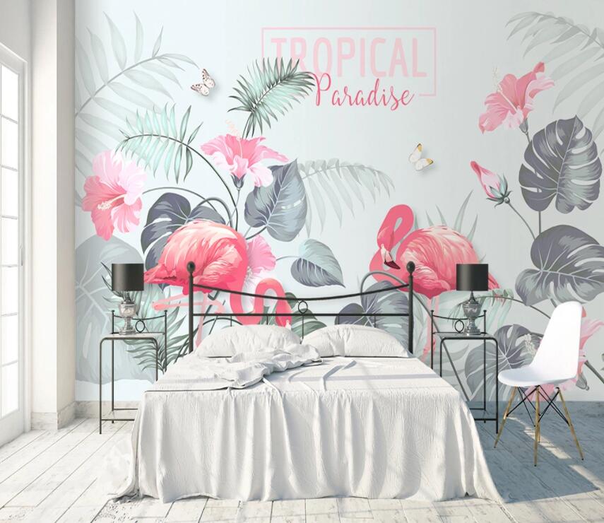 3D Pink Flamingo 1223 Wall Murals Wallpaper AJ Wallpaper 2