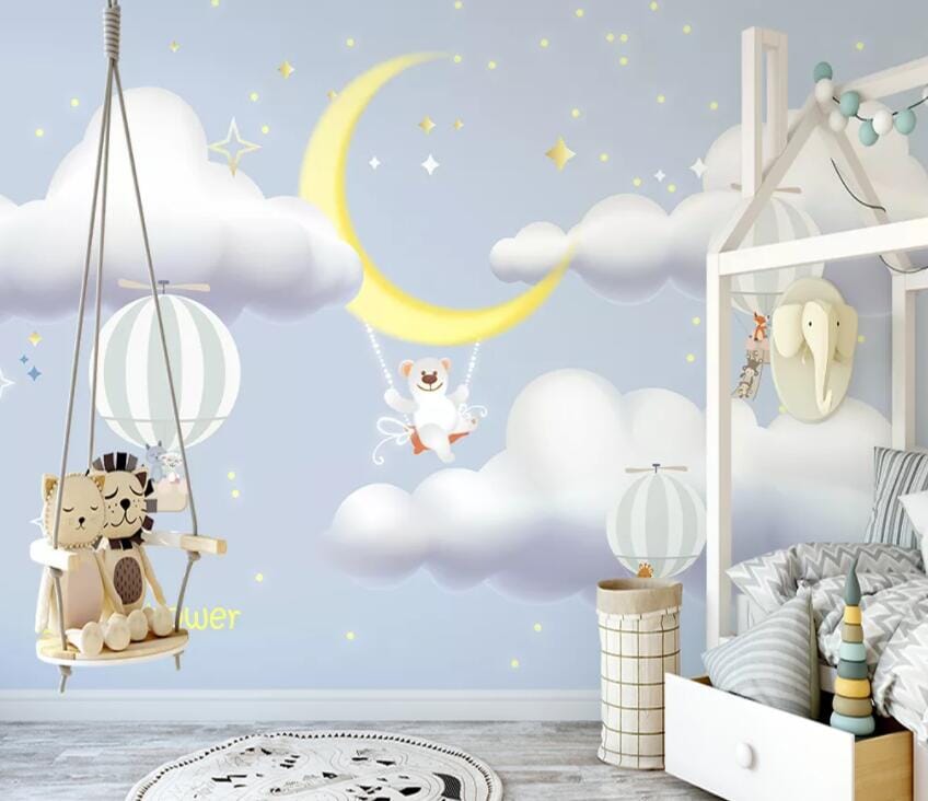 3D Clouds Moon 2371 Wall Murals Wallpaper AJ Wallpaper 2