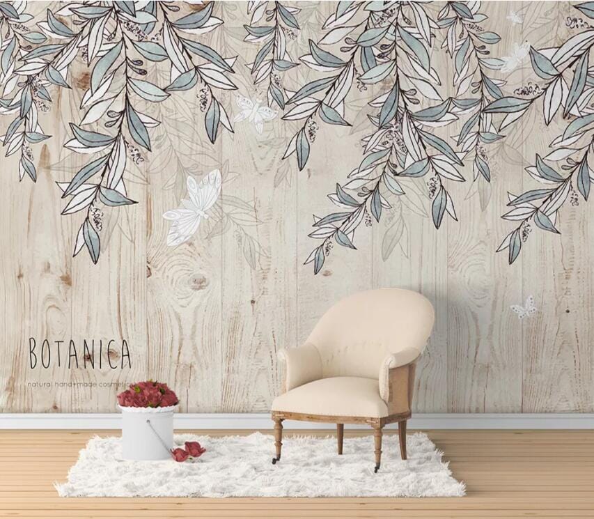 3D Leaf Butterfly 2334 Wall Murals Wallpaper AJ Wallpaper 2