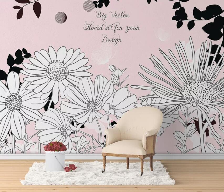 3D White Chrysanthemum 2333 Wall Murals Wallpaper AJ Wallpaper 2