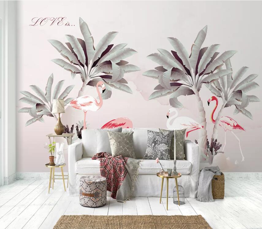 3D Pink Flamingo 1146 Wall Murals Wallpaper AJ Wallpaper 2
