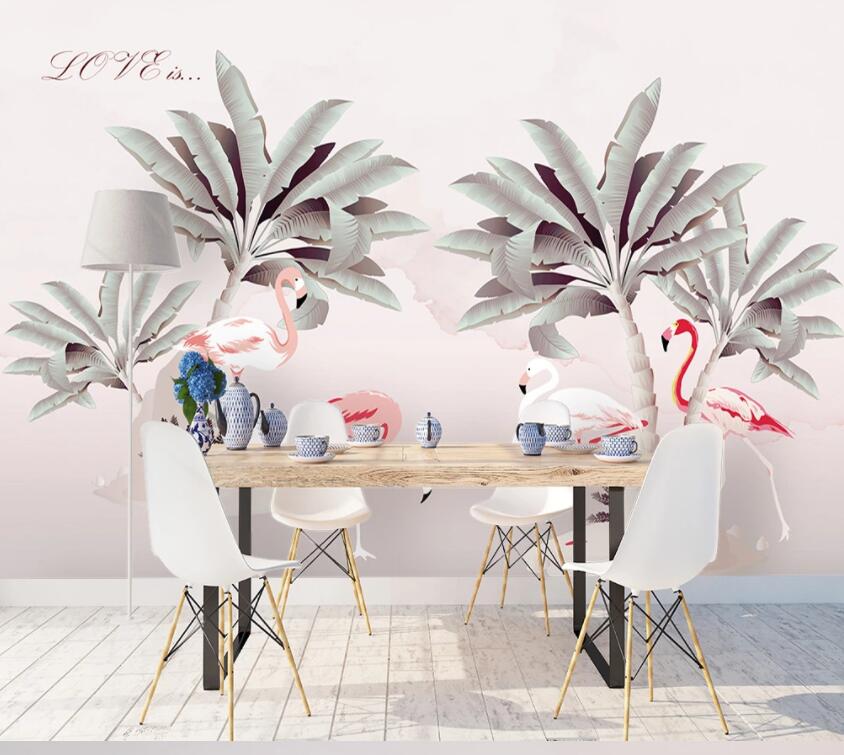3D Pink Flamingo 1146 Wall Murals Wallpaper AJ Wallpaper 2