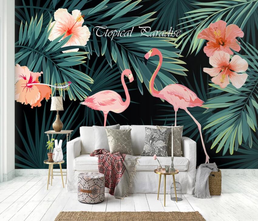 3D Pink Flamingo 1127 Wall Murals Wallpaper AJ Wallpaper 2