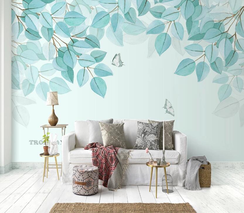 3D Green Leaf 1126 Wall Murals Wallpaper AJ Wallpaper 2