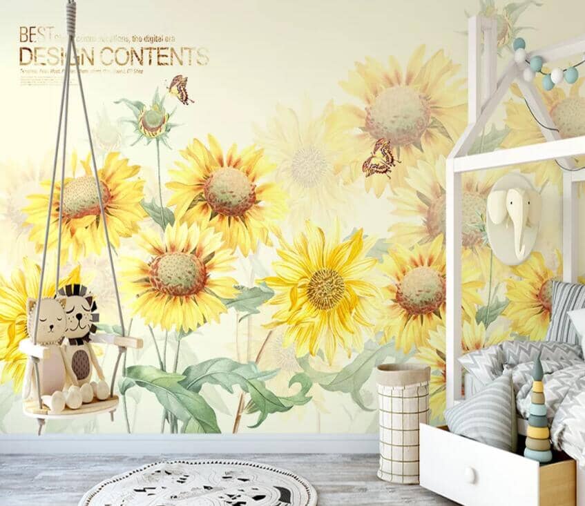 3D Sunflower 2309 Wall Murals Wallpaper AJ Wallpaper 2