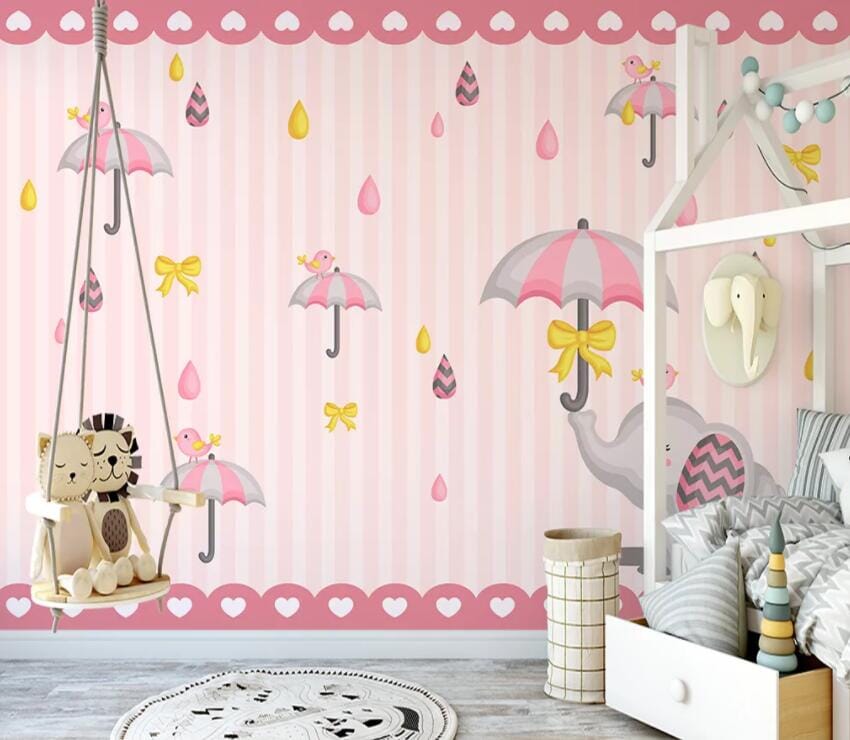 3D Pink Umbrella 2308 Wall Murals Wallpaper AJ Wallpaper 2